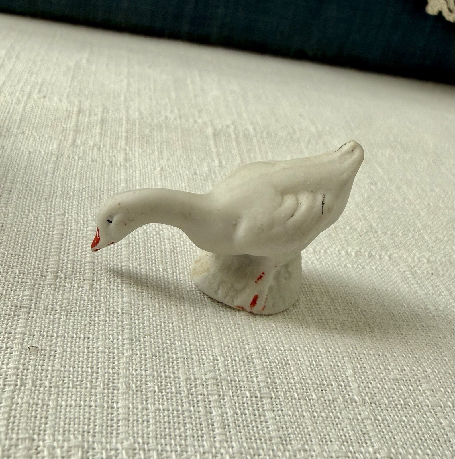 Vintage Porcelain Mini Goose Family Figurines, Mom and Baby Bird Knick Knacks