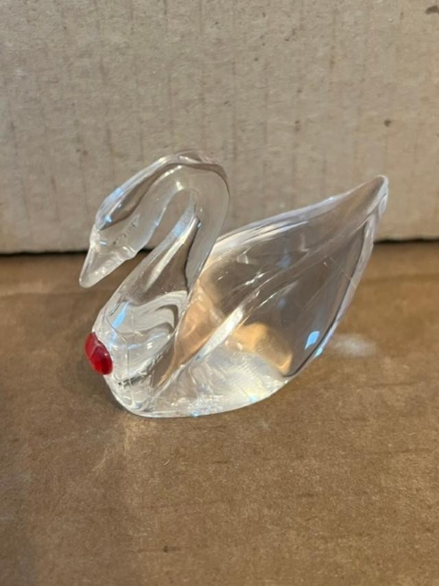 Vtg 1994 Just Toy Inc Crystal Heart Collection w/red heart -cat, swan & elephant