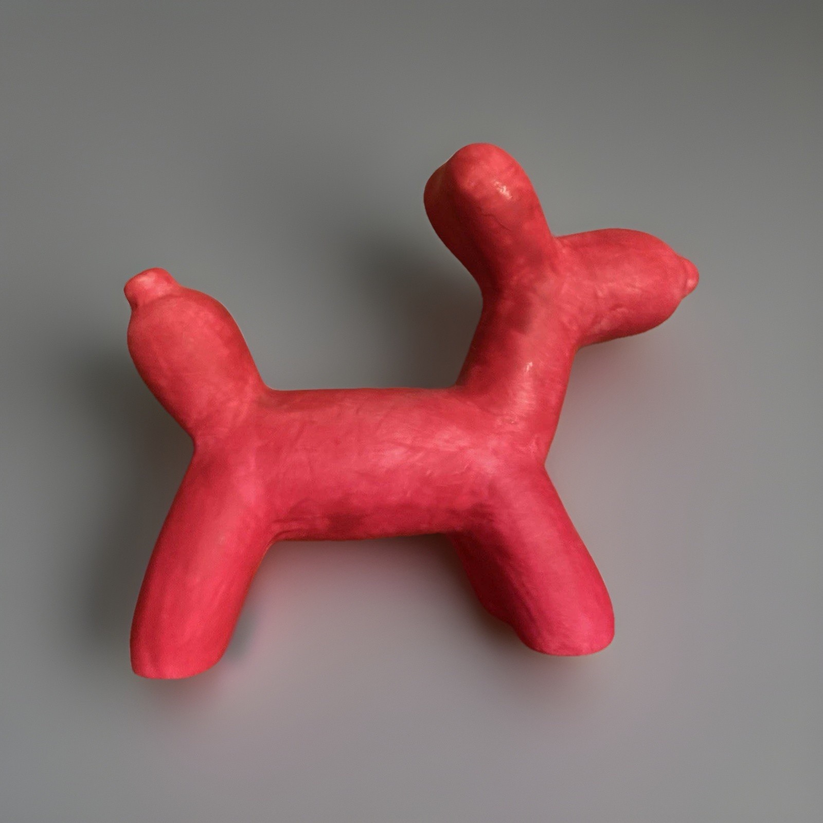 Hot pink ceramic animal balloon dog puppy poodle 4.5”x 5.5”