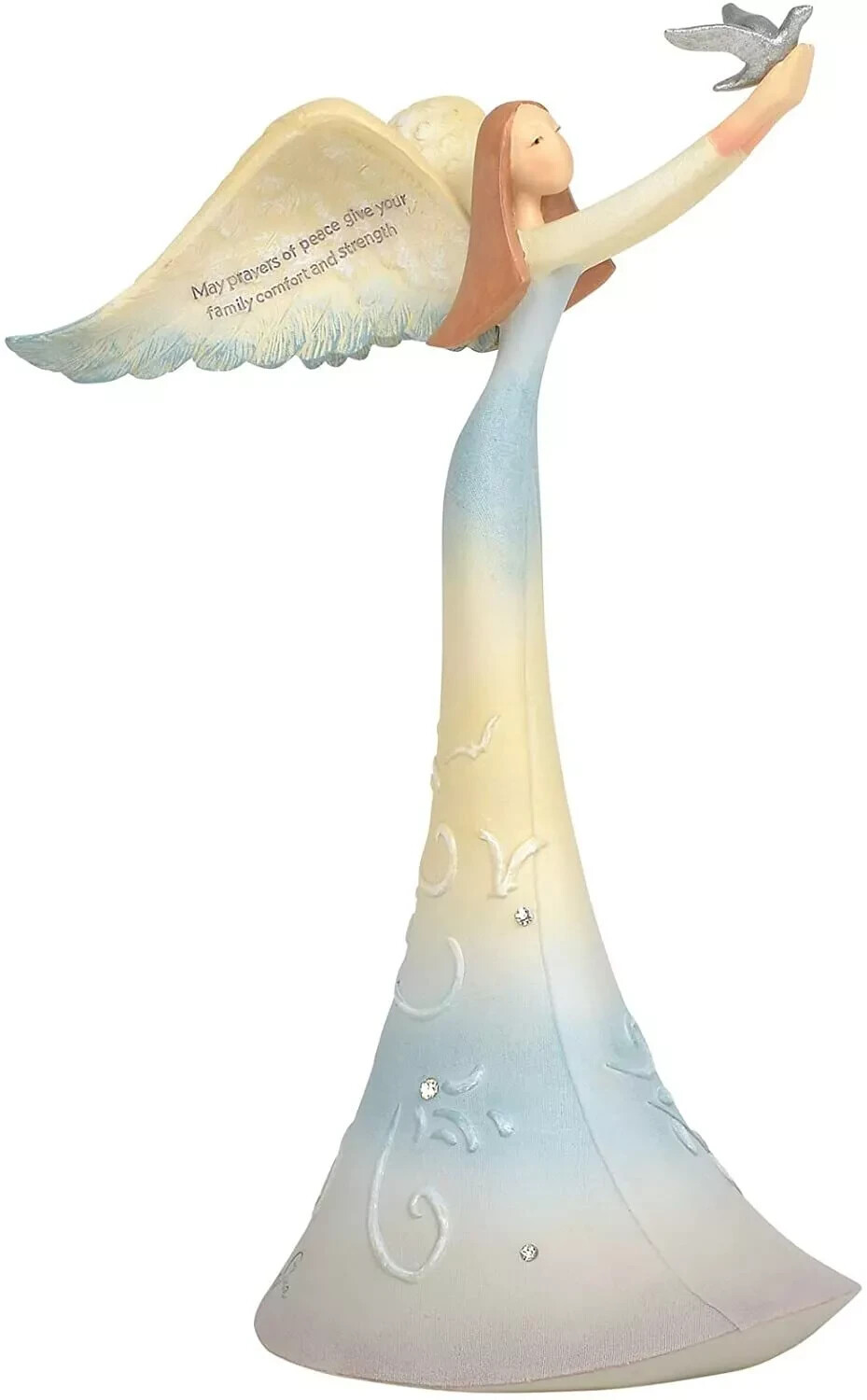 Enesco Peace by Piece Prayers Angel Figurine, 7.68″, Inspirational Gift