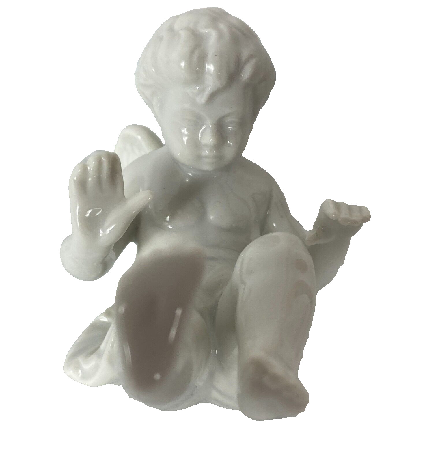 Vintage Fitz and Floyd Tumbling Cherub Angel Figurine White Ceramic 1 Of 3.
