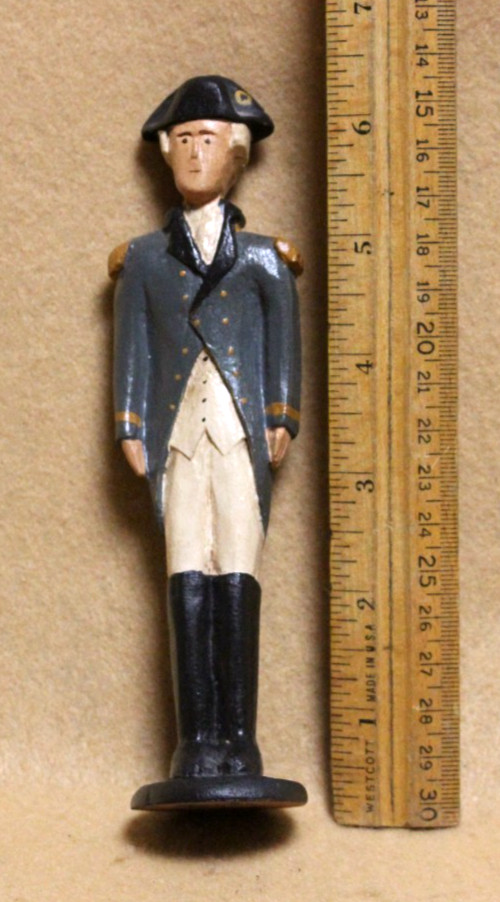 C Royston Hand Carved Painted Wood Figures Efram, Timothy, Caleb, General George