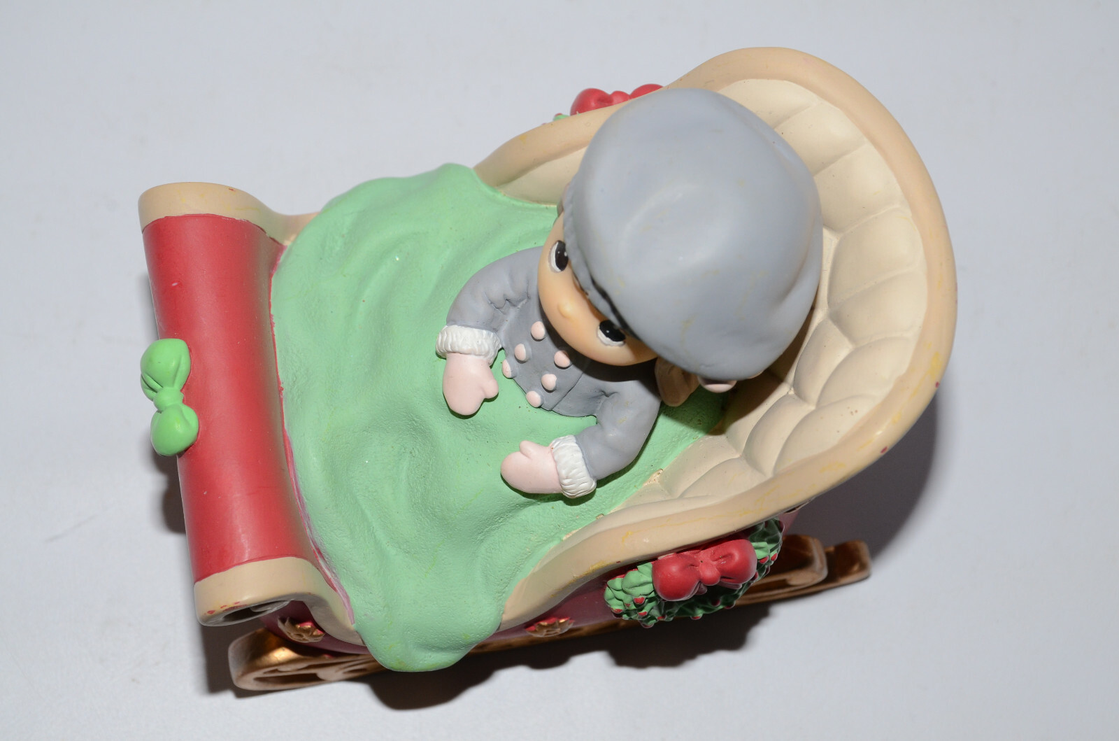 Precious Moments Figurine Musical Christmas Sleigh Jingle Bells – Missing Bell