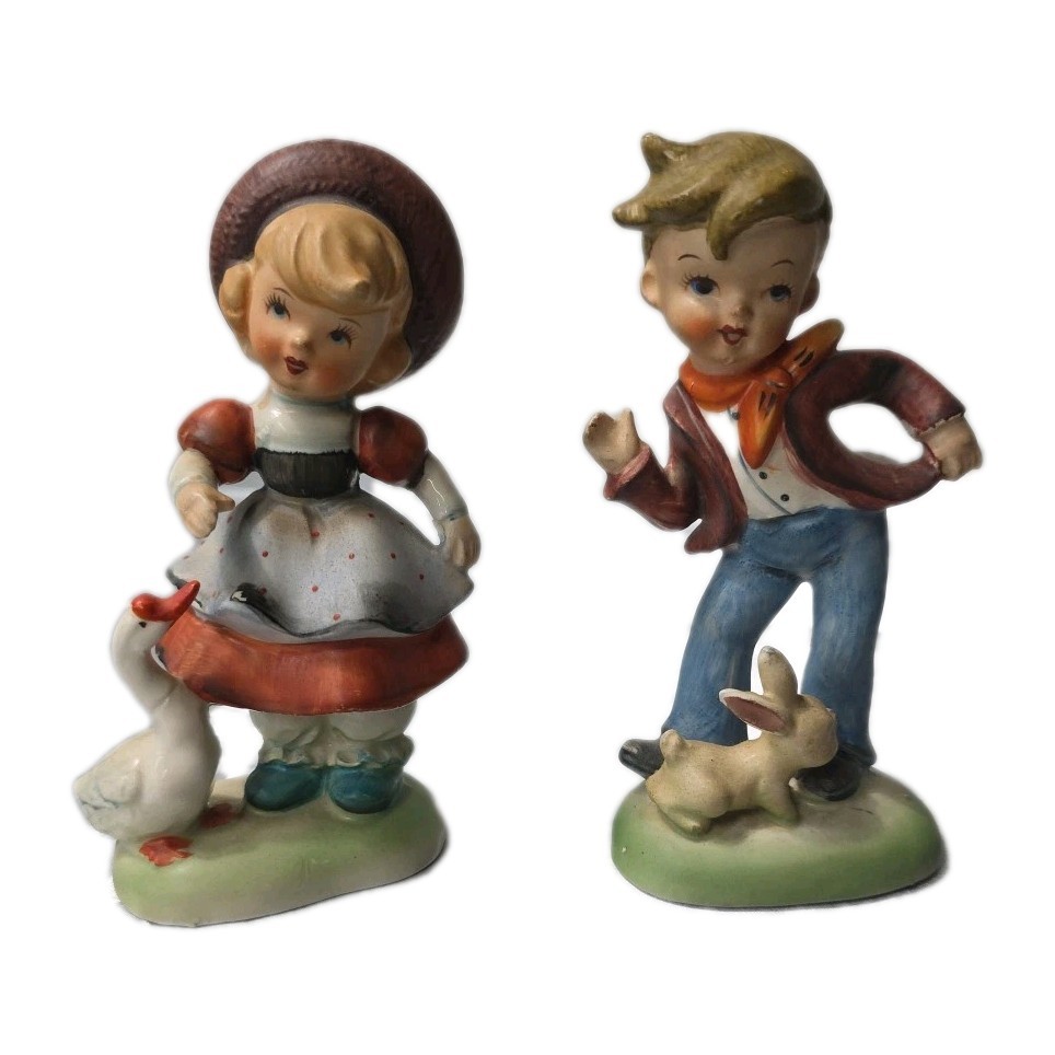 vintage Erich Stauffer Boy And Girl figurines 6″