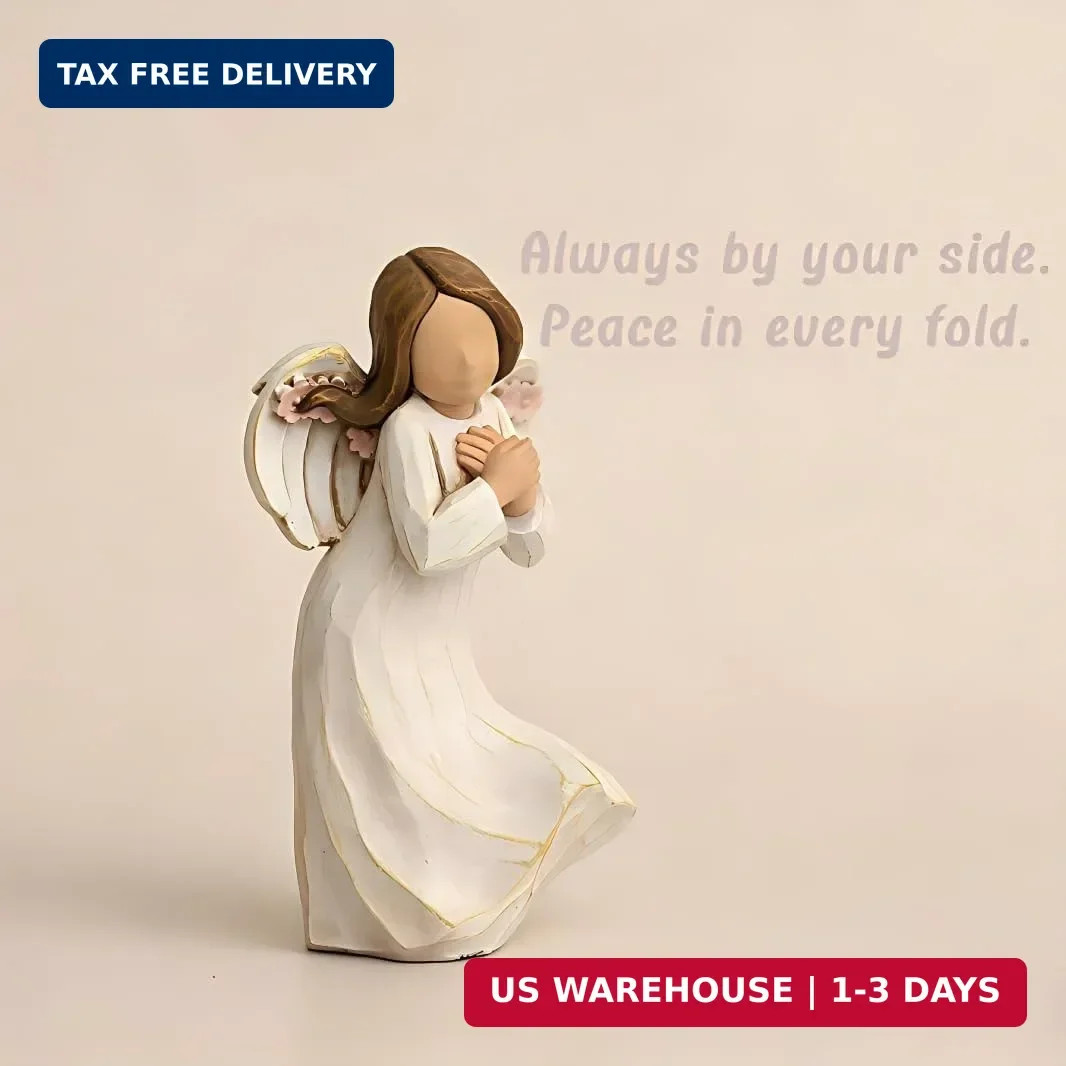 5.2” Guardian Angel Figurines, Hand-Painted Praying Angel Figurines, Healing An