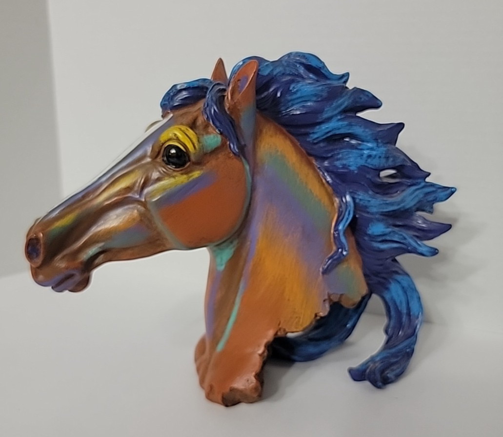 Ebros Gift Wild & Free Colorful Horse Head Bust Figure