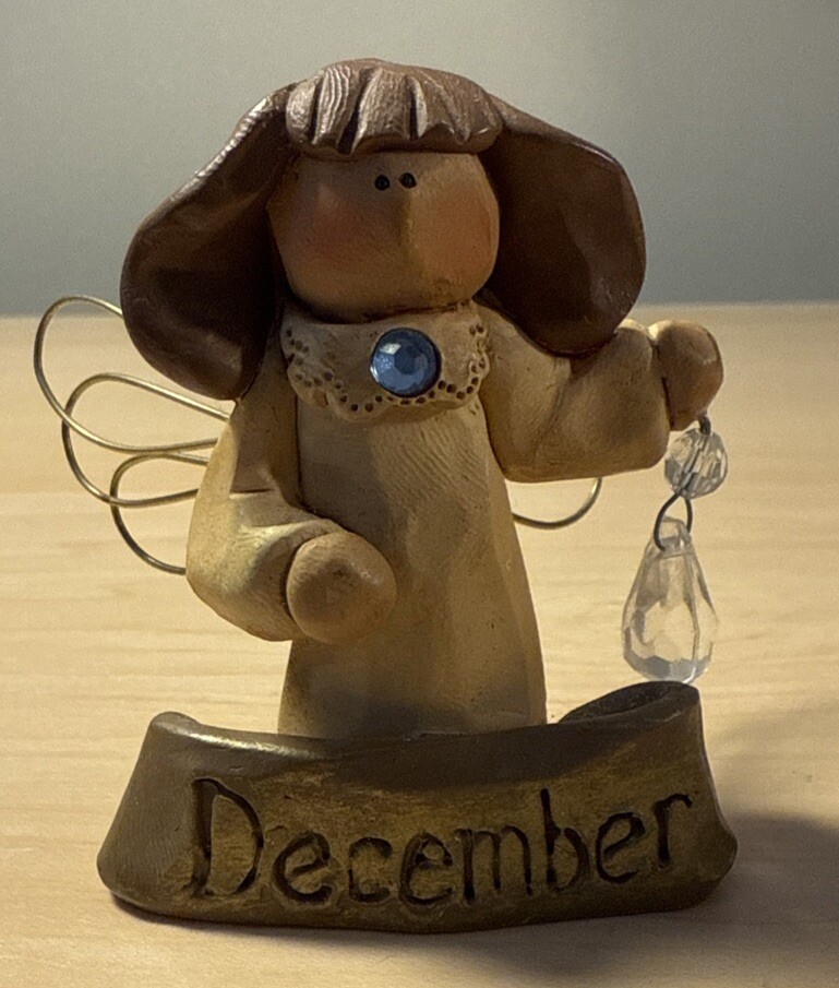 Blossom Bucket Inc Resin Angel Figurine Month Of December Birth Stone Free Ship
