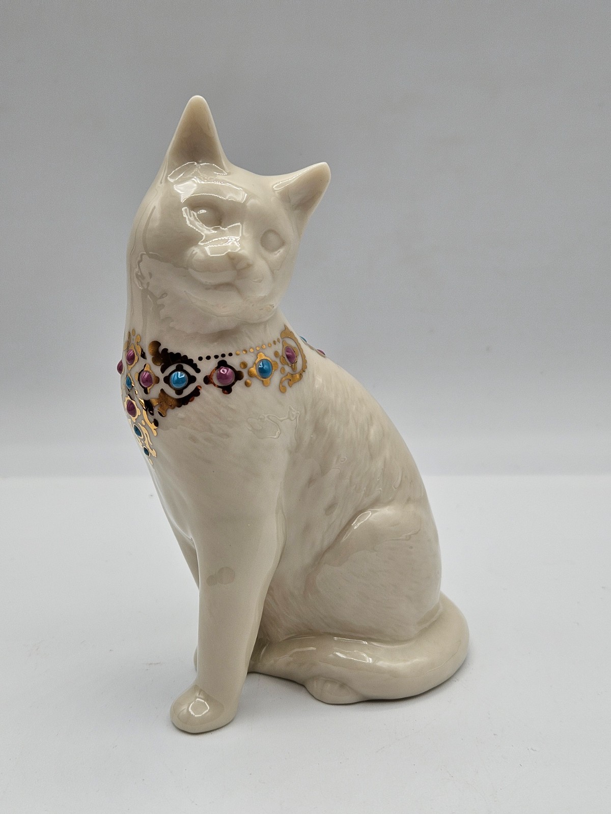 Vintage Lenox China Jewels Collection 1994 Sitting Cat Porcelain Cat Figurine