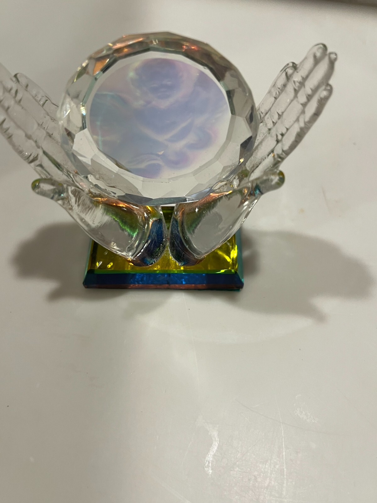 Crystal Angel IN Praying Hands FIGURINE BASE 2″ X 1″ 2″H