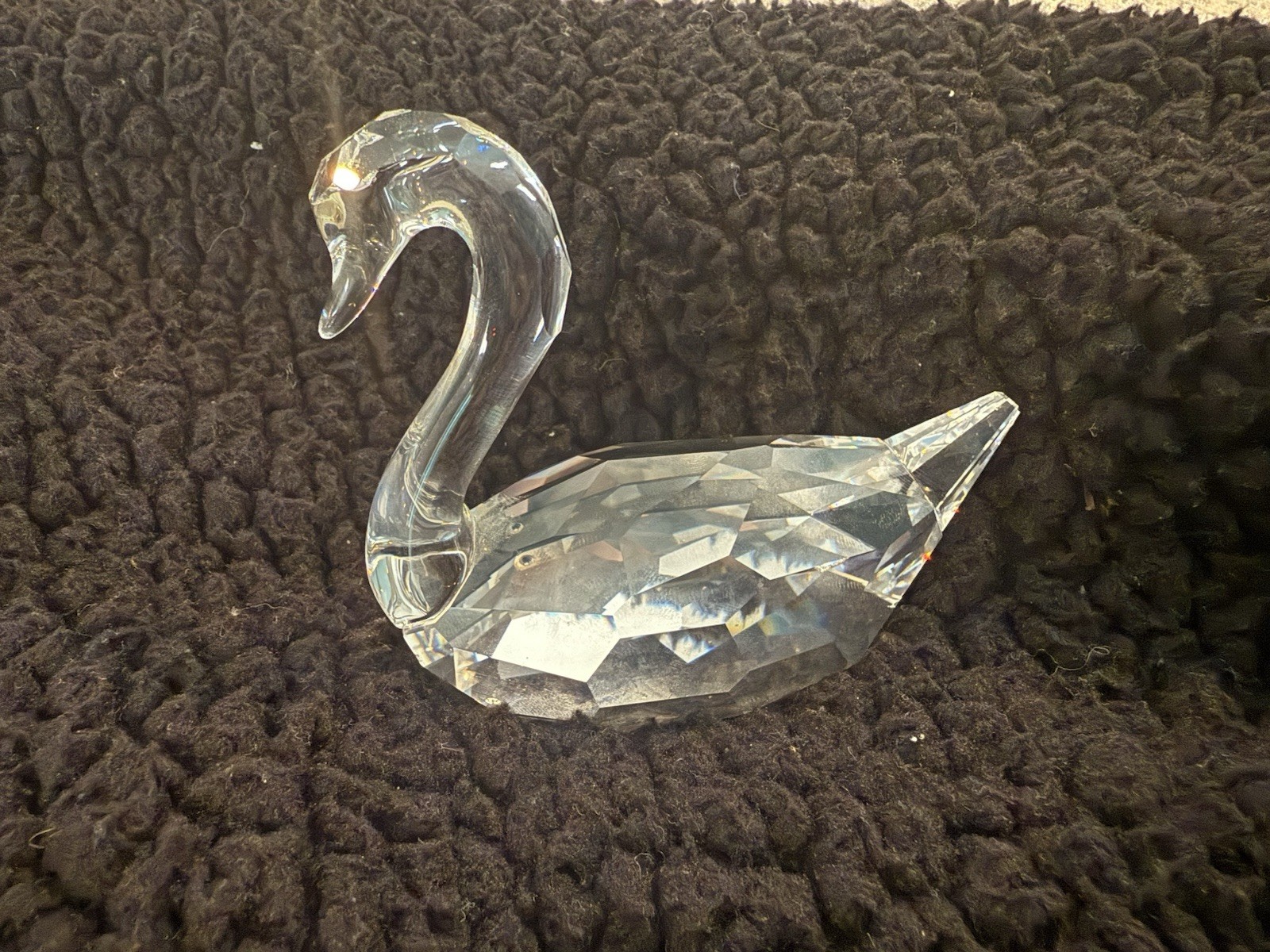 Swarovski Crystal Clear Faceted Small Swan Figurine