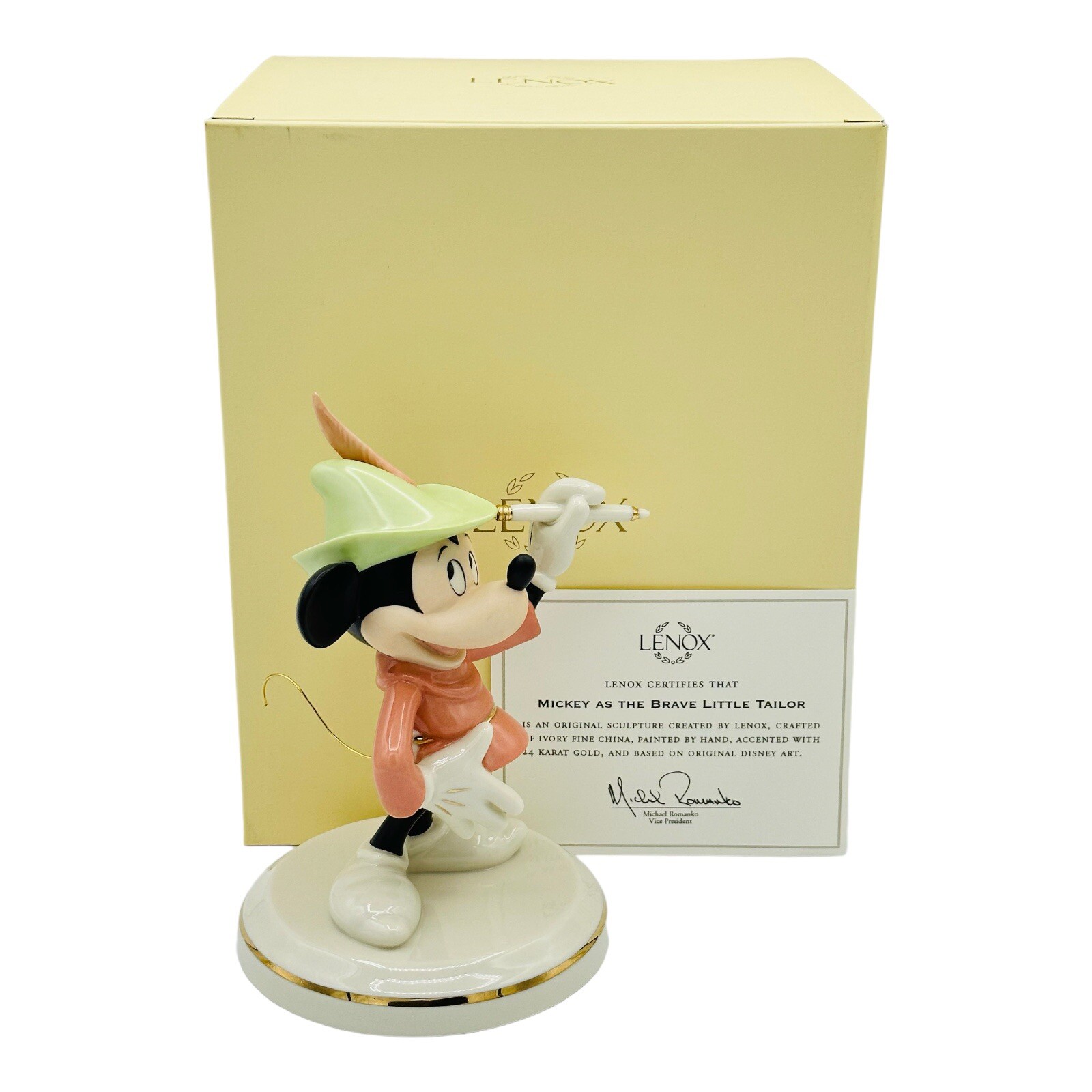 Lenox Disney Showcase Tribute To Mickey As The Brave Little Tailor Figurine