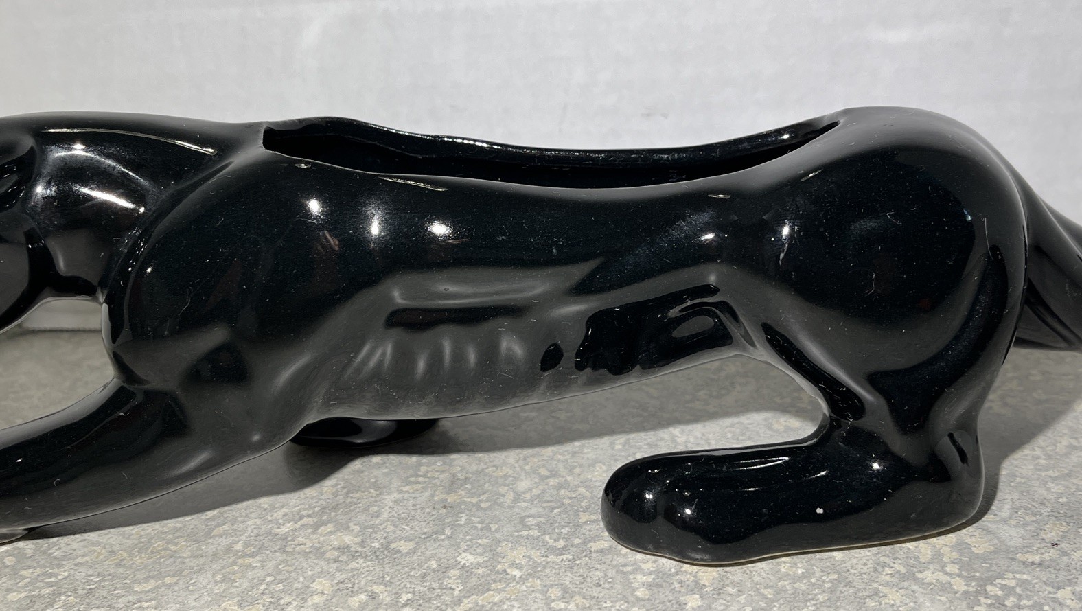 Haeger Mid-Century Black Panther Ceramic Planter 15in Good Condition! -820