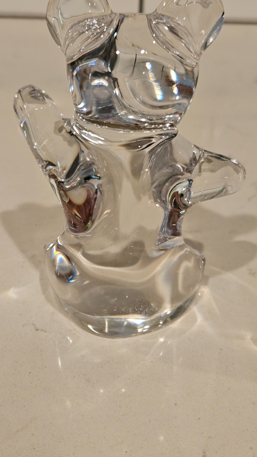 DAUM~Crystal Bear~Signed 4″