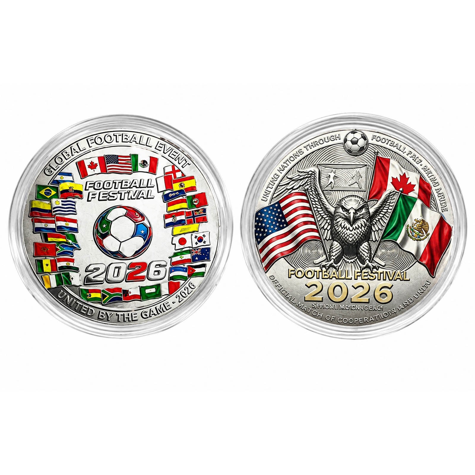 2026 World Cup Football Collection Commemorative Coin,Global Football Event Coin