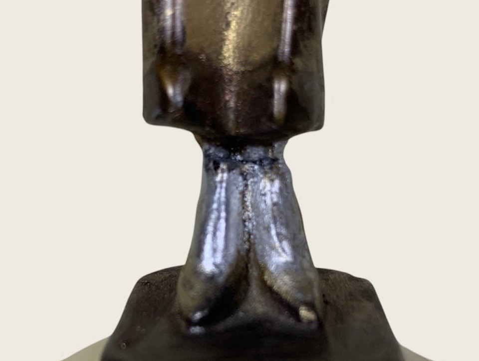 Art Deco Pajama Girl Hands In Pockets Bronze signed Lorenzl