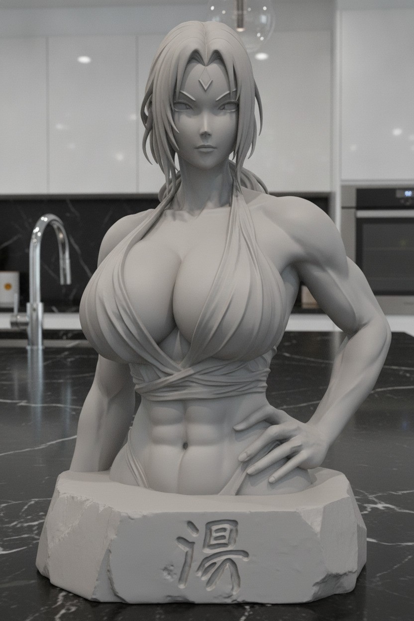 Busty Tsunde Sculpture – Anime Lover Gift – Naruto Statue – Manga Fan Art
