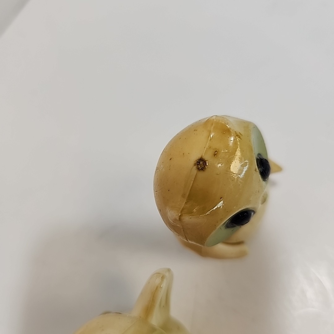 Vintage Retro MCM Miniature Wide Eyed Owl Figurines Celluloid Shelf Sitter Decor