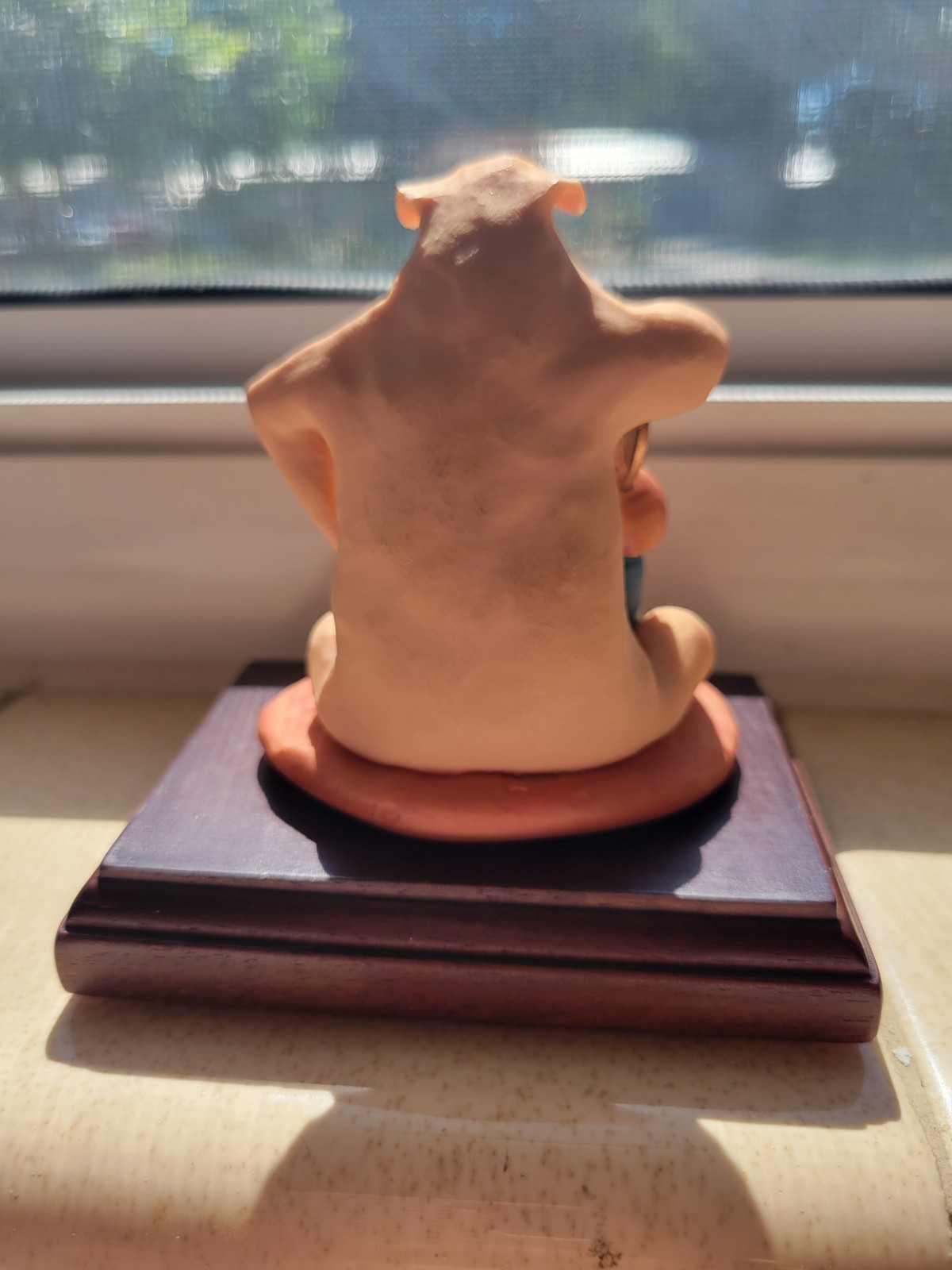 Hand Crafted Sculptures Betty Difuntorum People Bank Pig Wood Sculpture 1998
