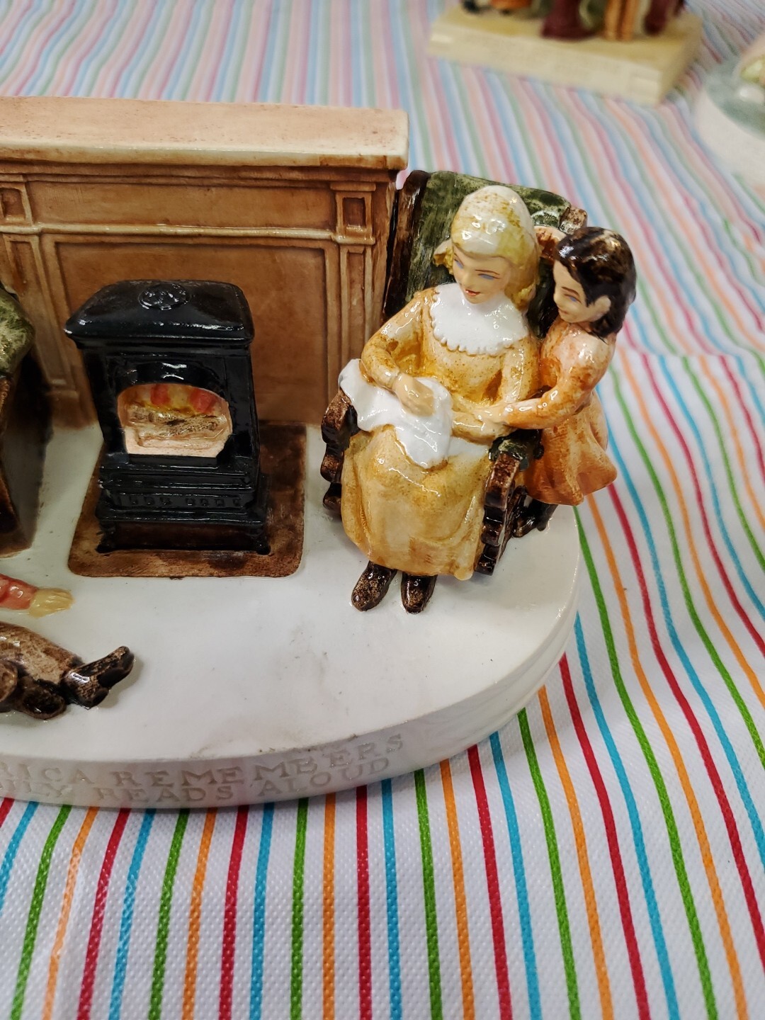 LOT OF 4 SEBASTIAN MINIATURES 2102 FAMILY THEMES PICNIC READS SING FISH
