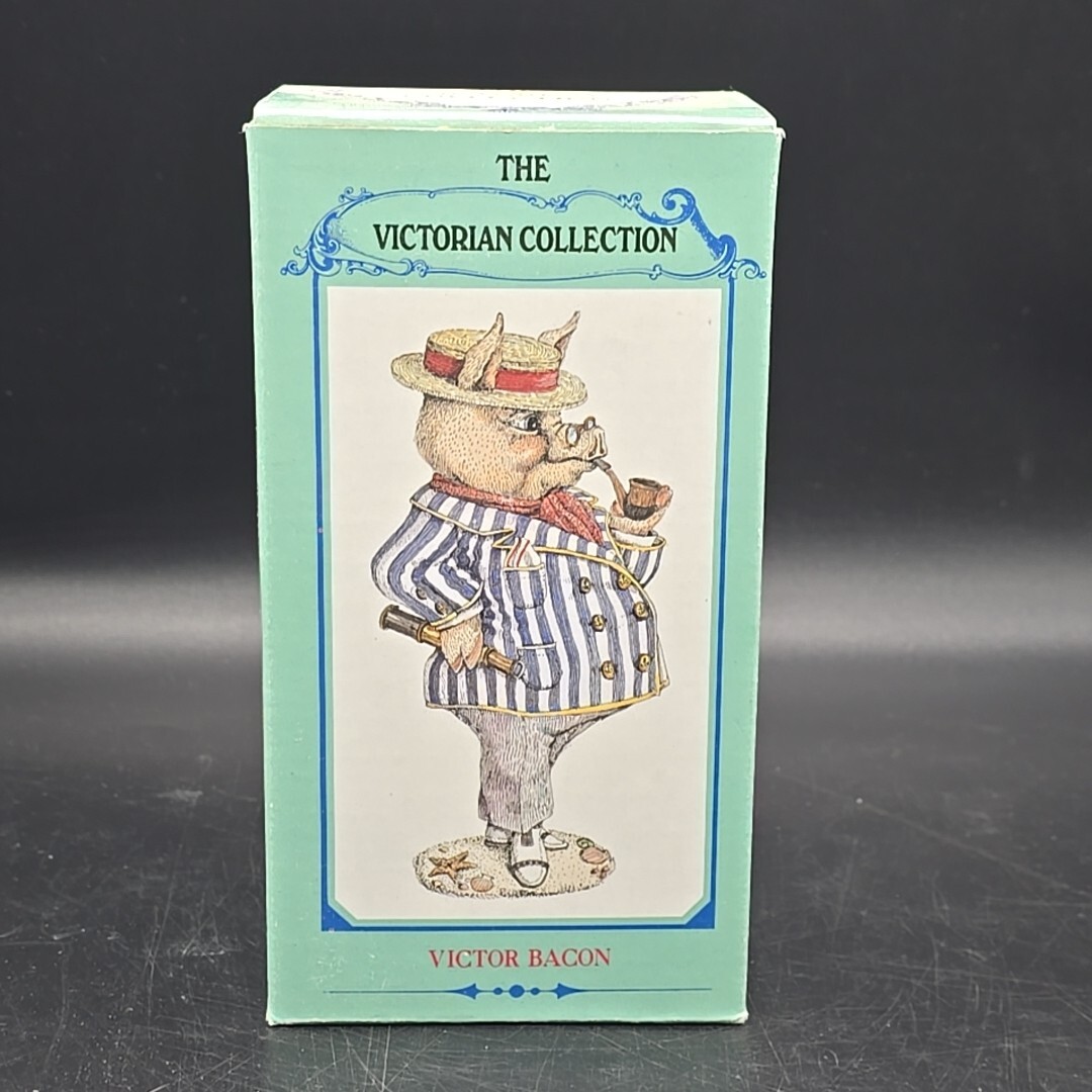 The Victorian Collection Victor Bacon In Box Easter Rabbit Bunny Figure 1993