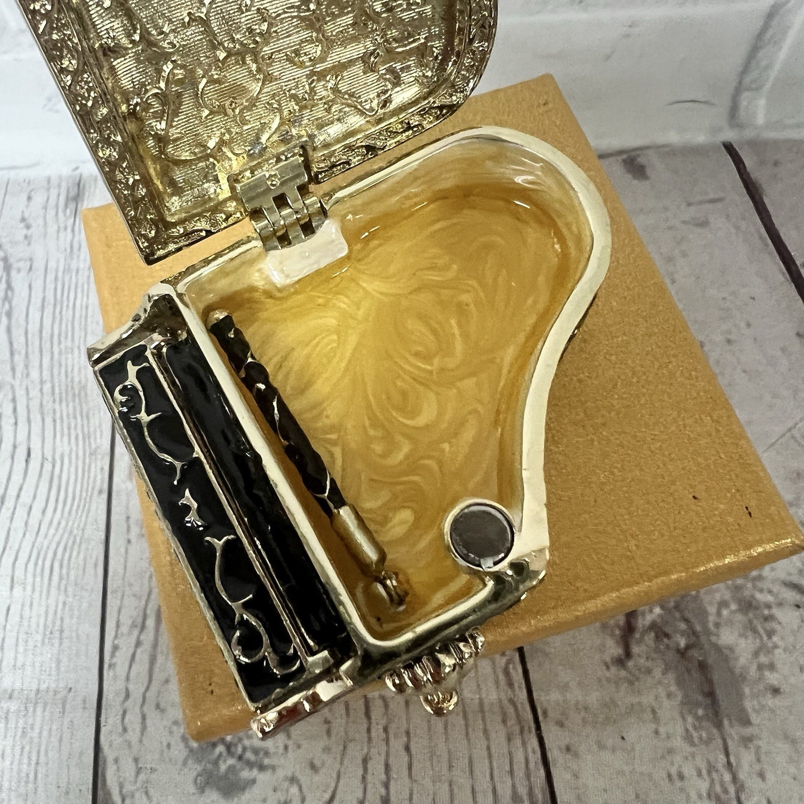 Department 56 Bejeweled Collection VINTAGE PIANO Trinket BOX Enamel Miniature
