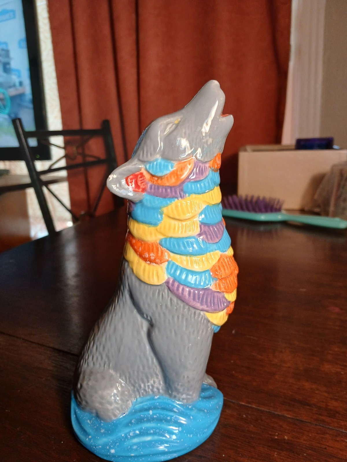 Vintage Wolf 6″Porcelian Multi Colors