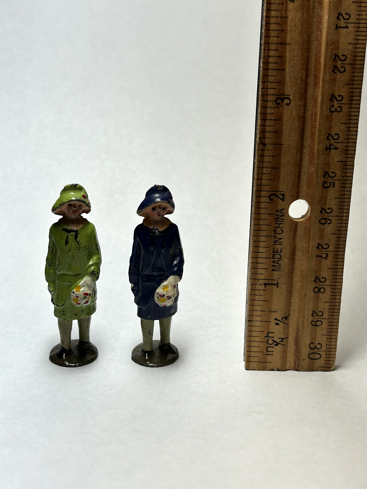 Vintage European Metal Figurines *England Stamp* (2″ tall) Lot of 2
