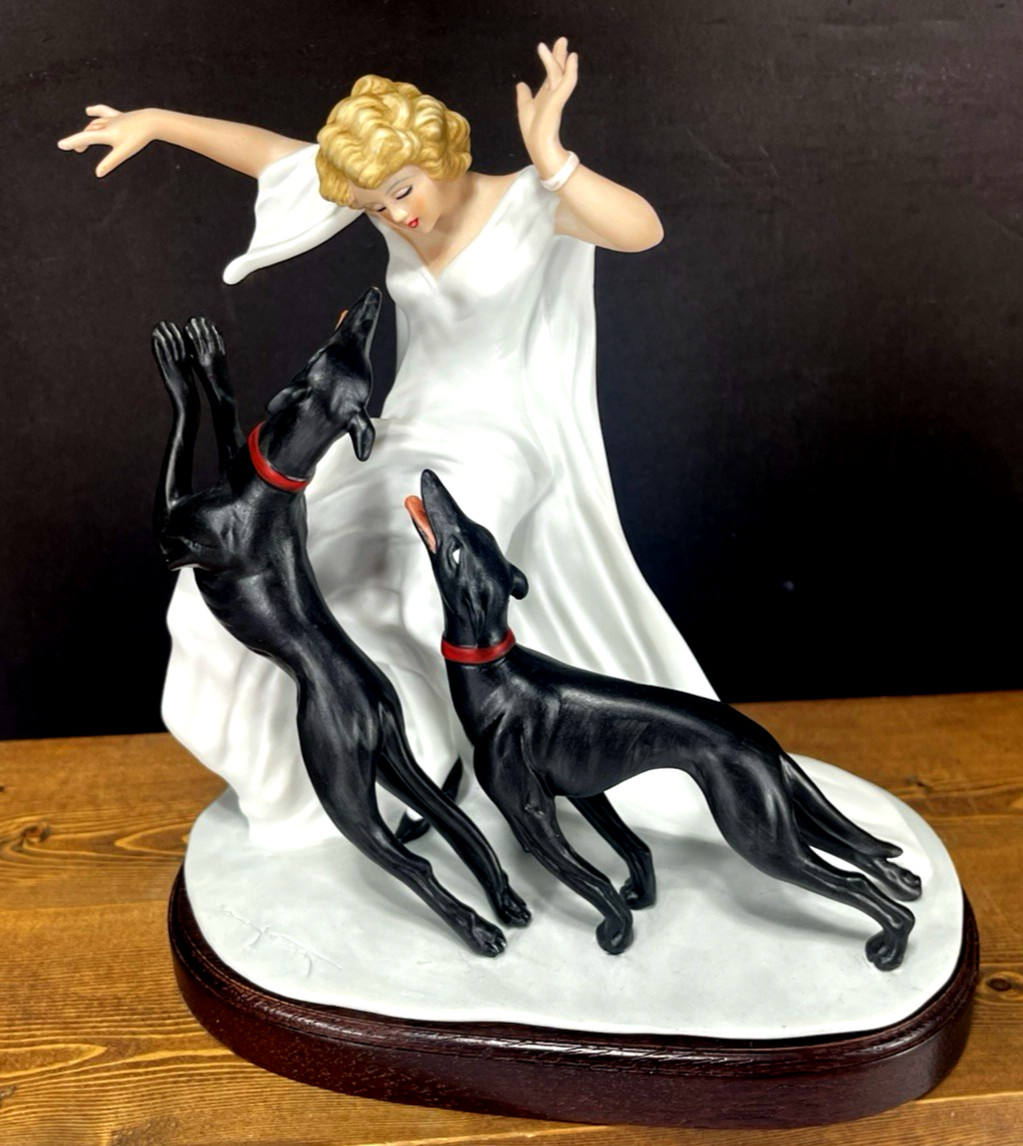 Louis Icart 1929 COURSING II Ltd Ed 9″ Porcelain Figurine 1984 DACS/SPADEM H2003