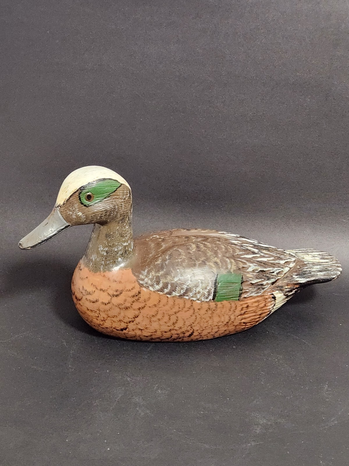 Vintage Wooden Hand Carved Duck Decoy American Wigeon – Signed