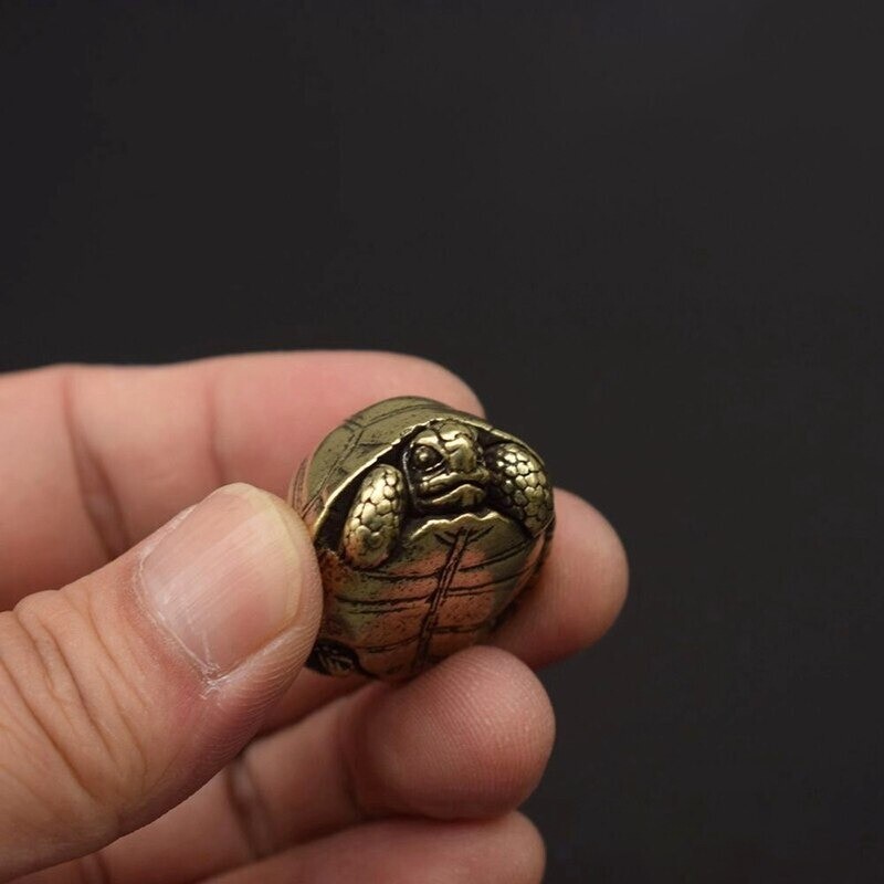1 Pc Solid Brass Turtle Statue Ornament Turtle Tea Pet Decoration Collectibles*