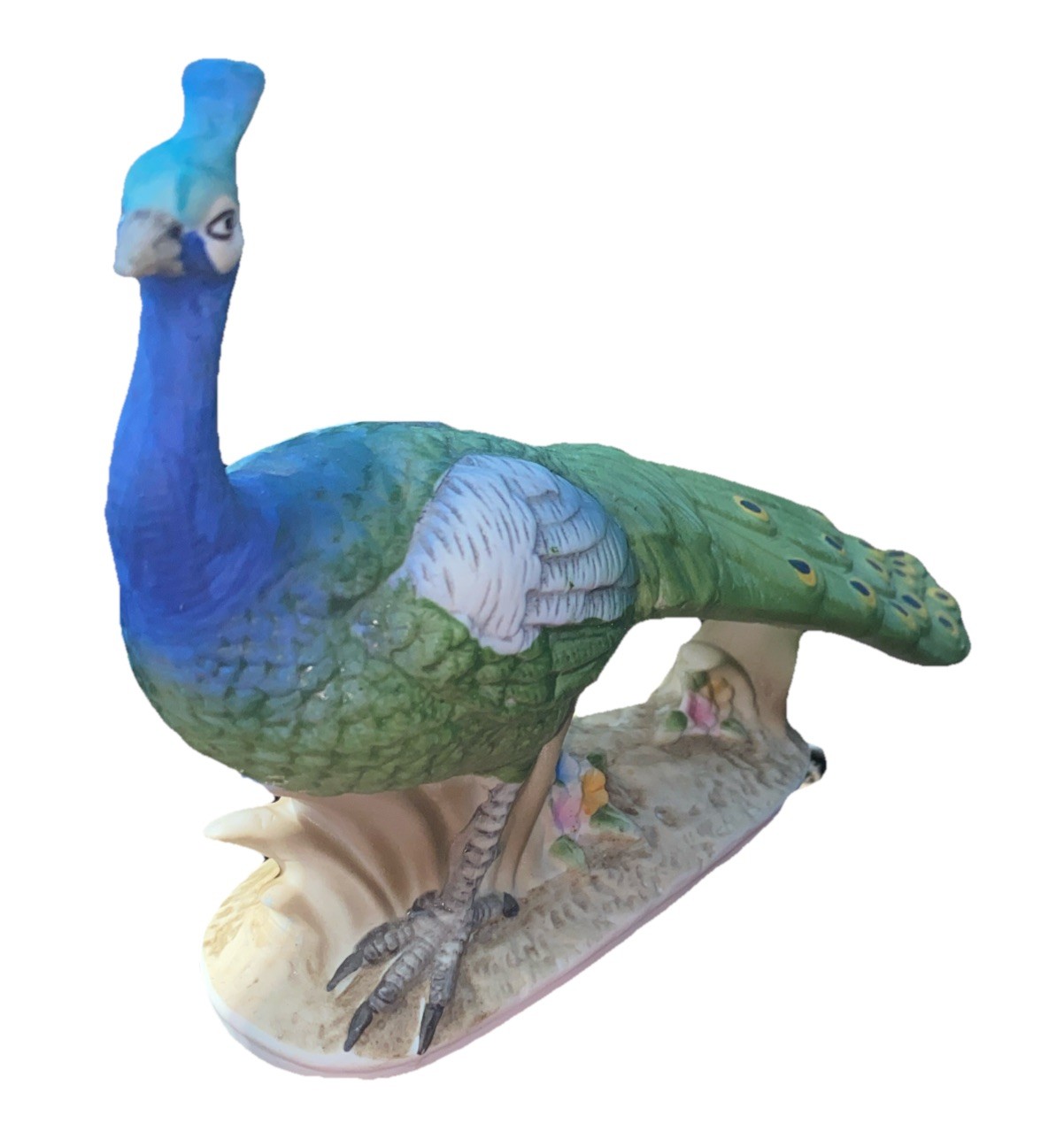 Gorgeous Lefton Peacock Figurine Hand Painted Japan KW2335
