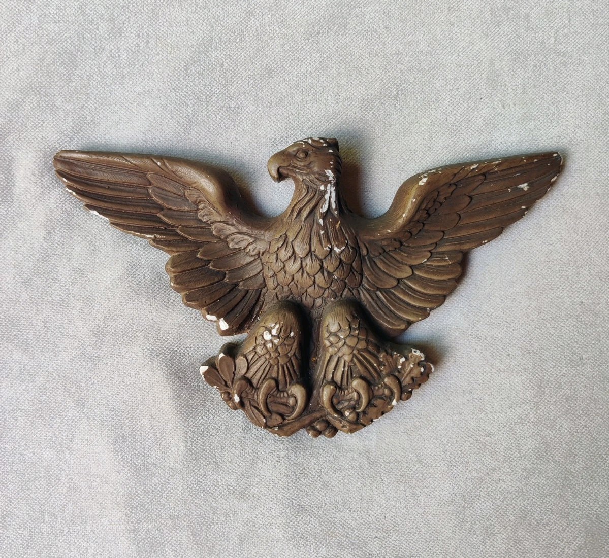 VTG Chalkware Eagle 12.5″ Patriotic USA Military Wall Hanging E Pluribus Unum