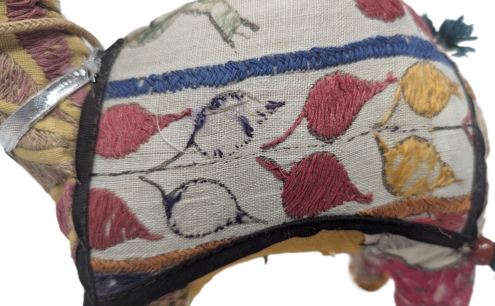 Vtg Indian Raj Stuffed Embroidered Camel Figurine 9.5″ Tag Made In India 1950s