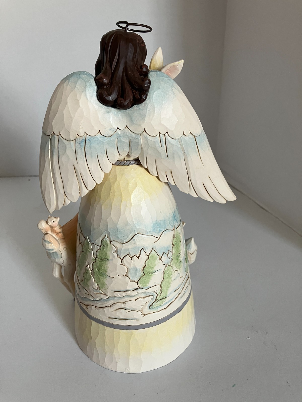 Jim Shore Heartwood Creek White Woodland Angel with Animals Stone Resin Figur…