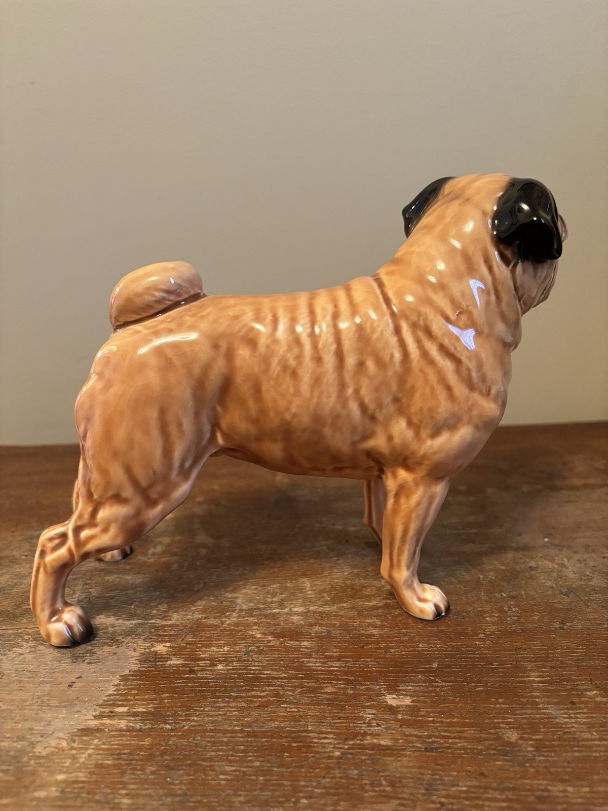 Vintage Shafford Japan Pug Dog Marked 163 Ceramic Figurine Excellent 6” Tall