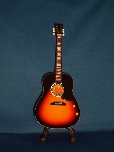 Miniature SUNBURST Guitar For BEATLES JOHN LENNON Memorabilia FREE Stand GIFT