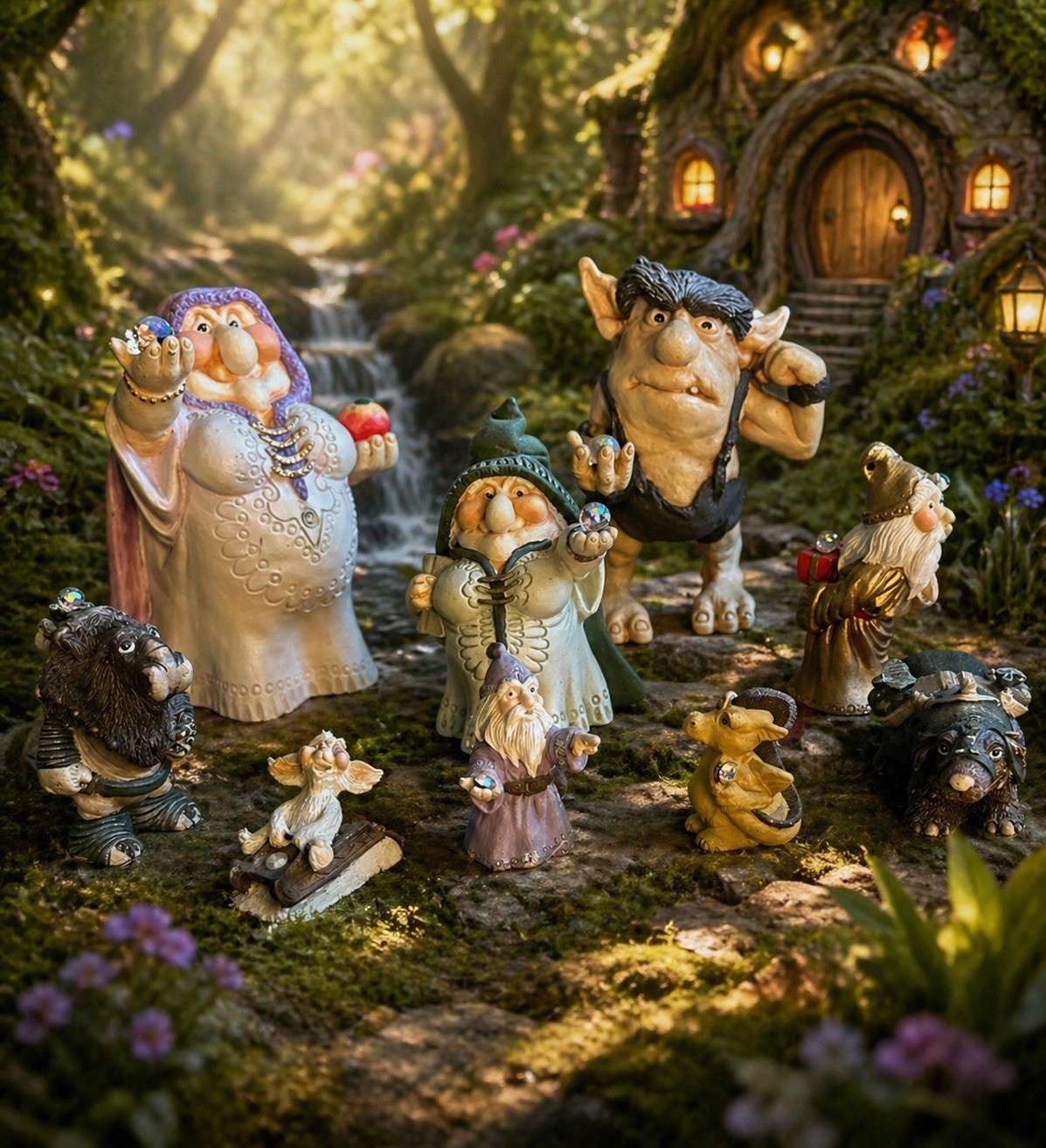 Vintage The World Of Krystonia Panton Crystal Figurine Lot of 9 Fantasy England