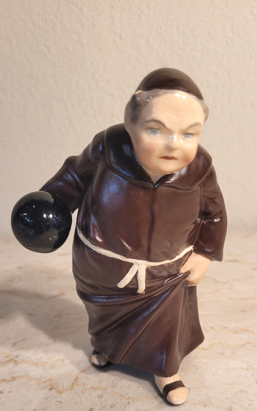 Monk Bowling Figurine – Vintage Barware Collectible Monk Gift-Unique Nostalgia