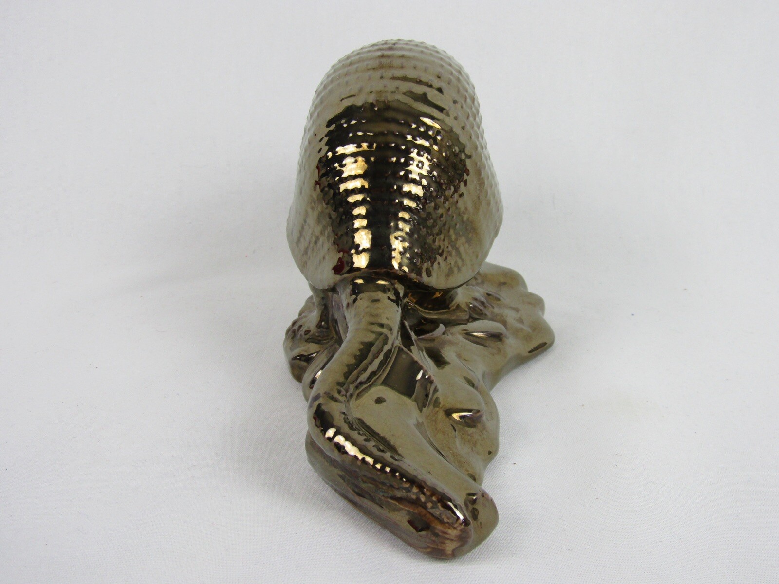 Ceramic Armadillo Statue-Glossy Gold-Appox. 9.5” x 5”-EUC