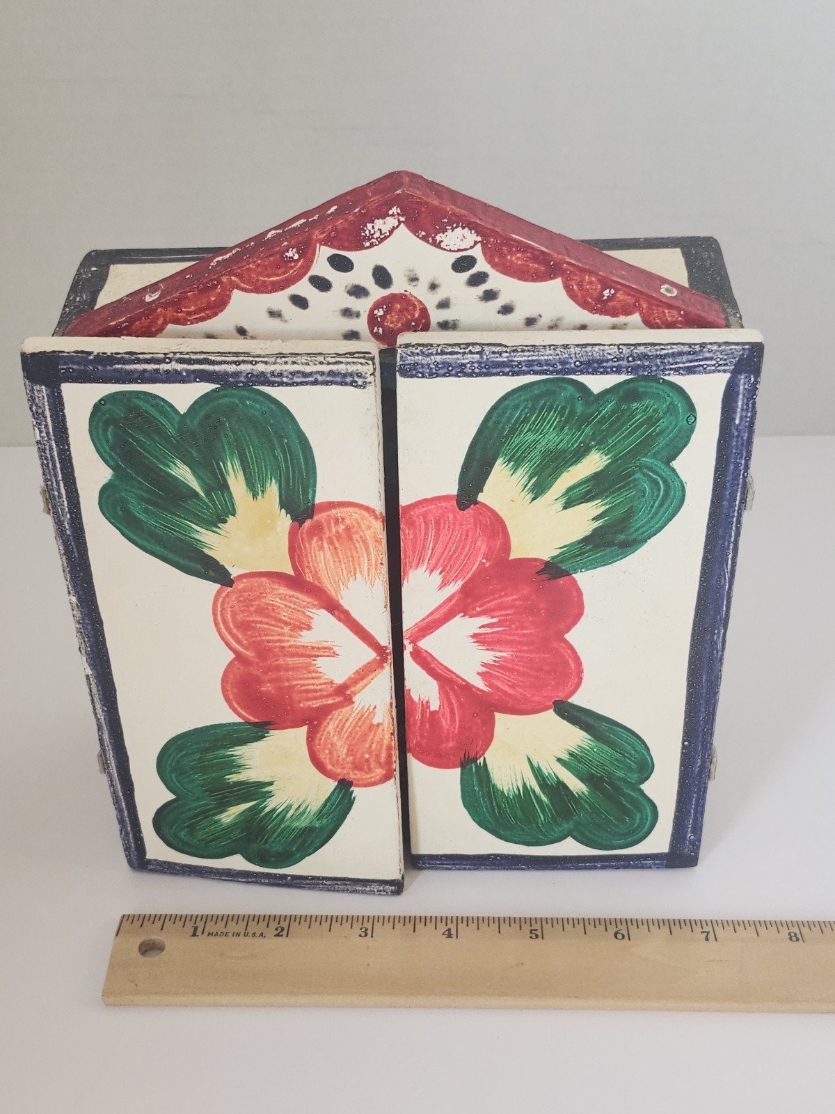 Mexican Folk Art Retablo Shadow Box Handmade Religious Diorama Wall Shrine