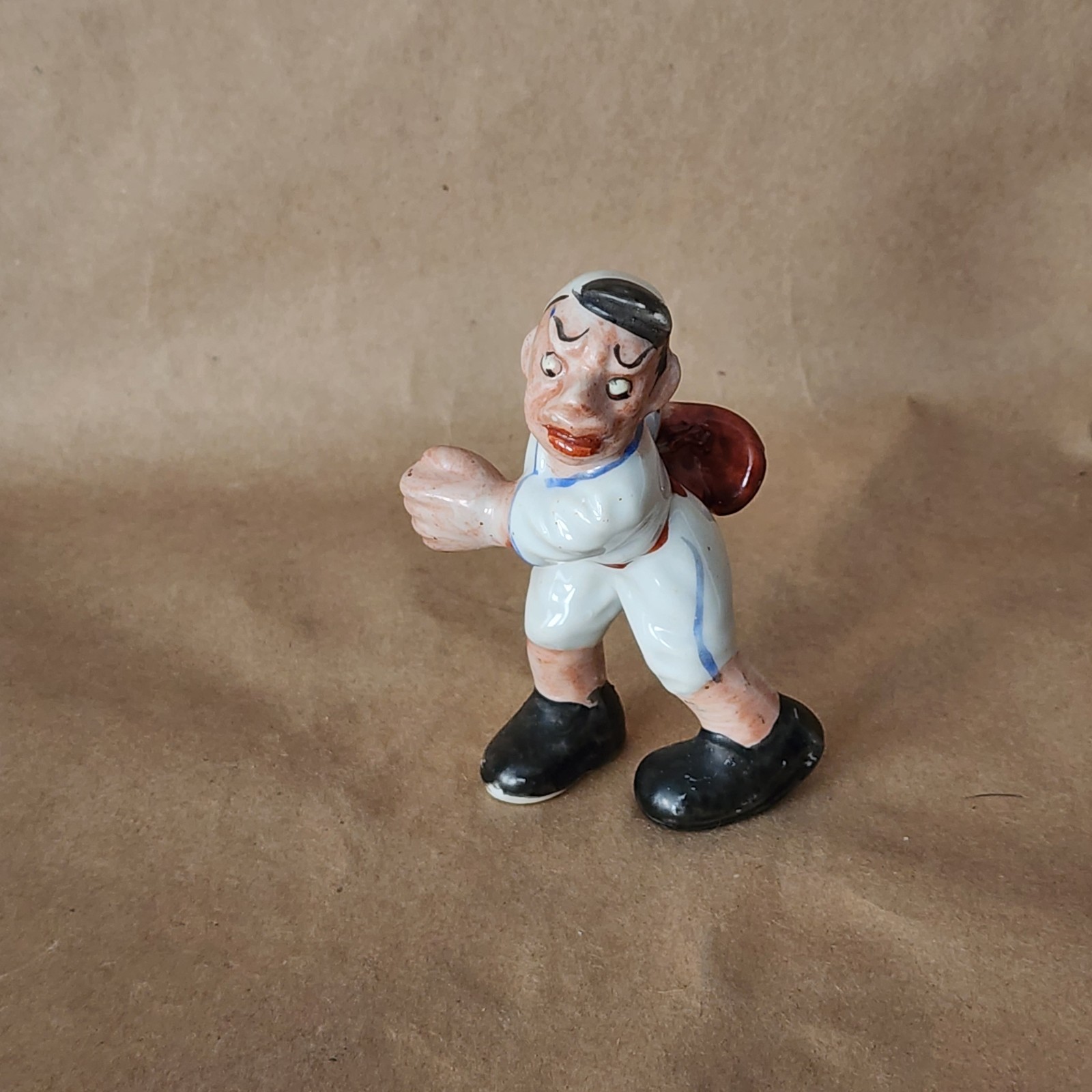 Vntg 40s-50s Lefty Baseball Player Figurine Ceramic Porcelain Hand Painted Japan