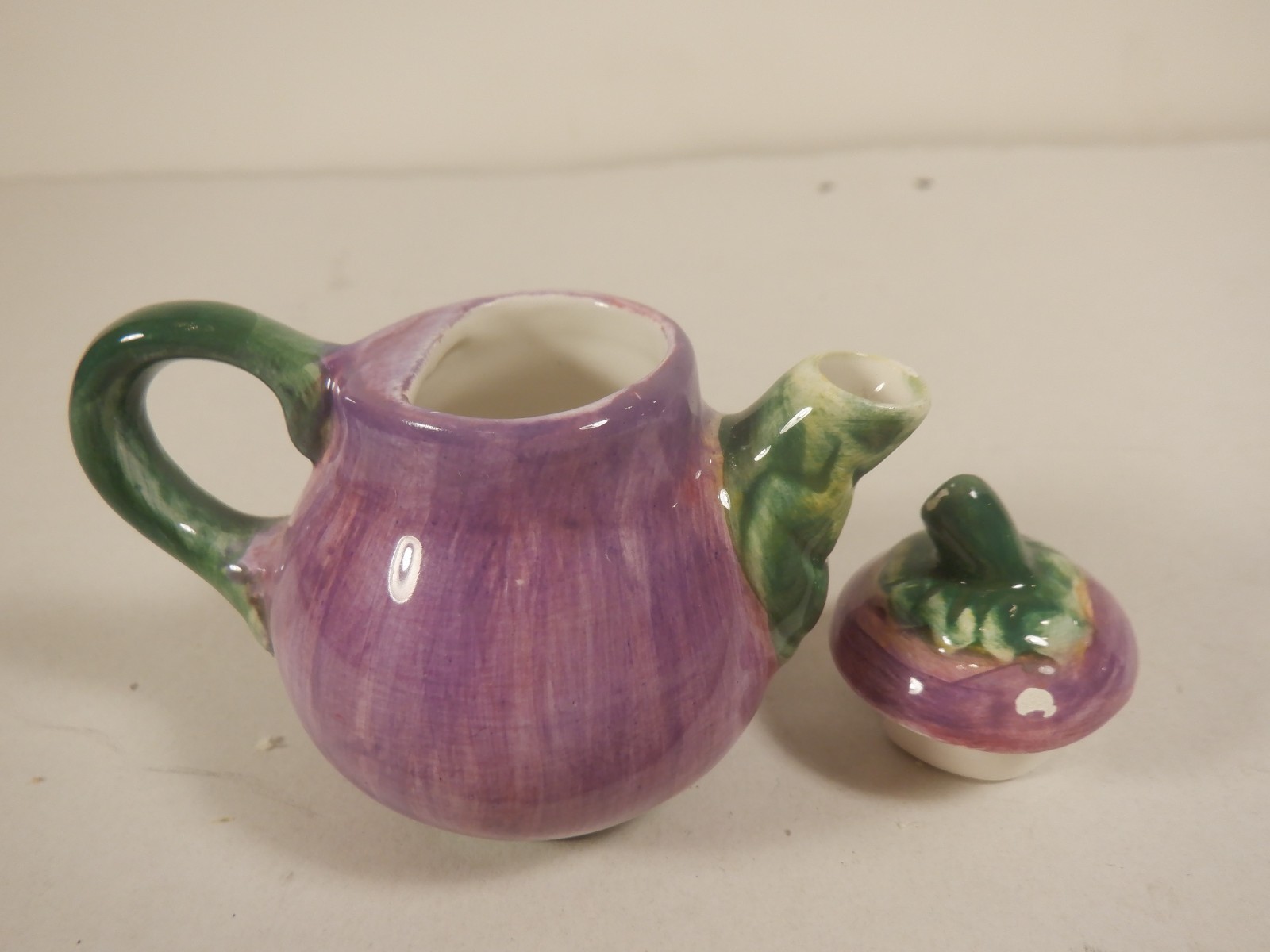 Miniature Eggplant Teapot Collectable by Wang’s International