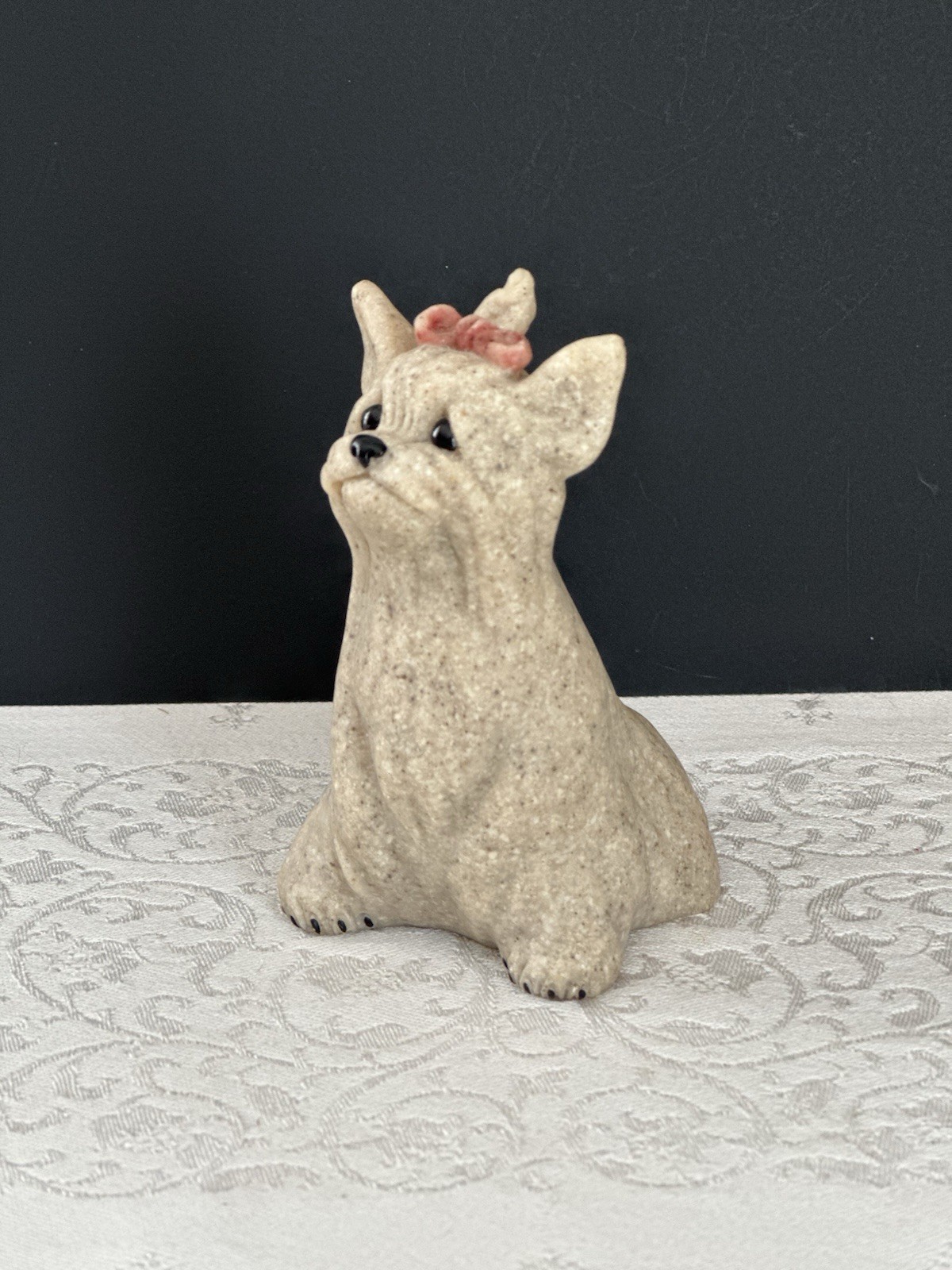QUARRY CRITTERS “TIFFANY” YORKSHIRE TERRIER STONE FIGURINE SECOND NATURE 2002