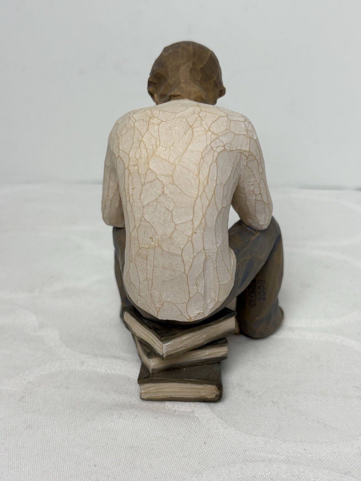 Willow Tree Quest Man Reading Sculpture Figure Library Librarian Book Stack 2008