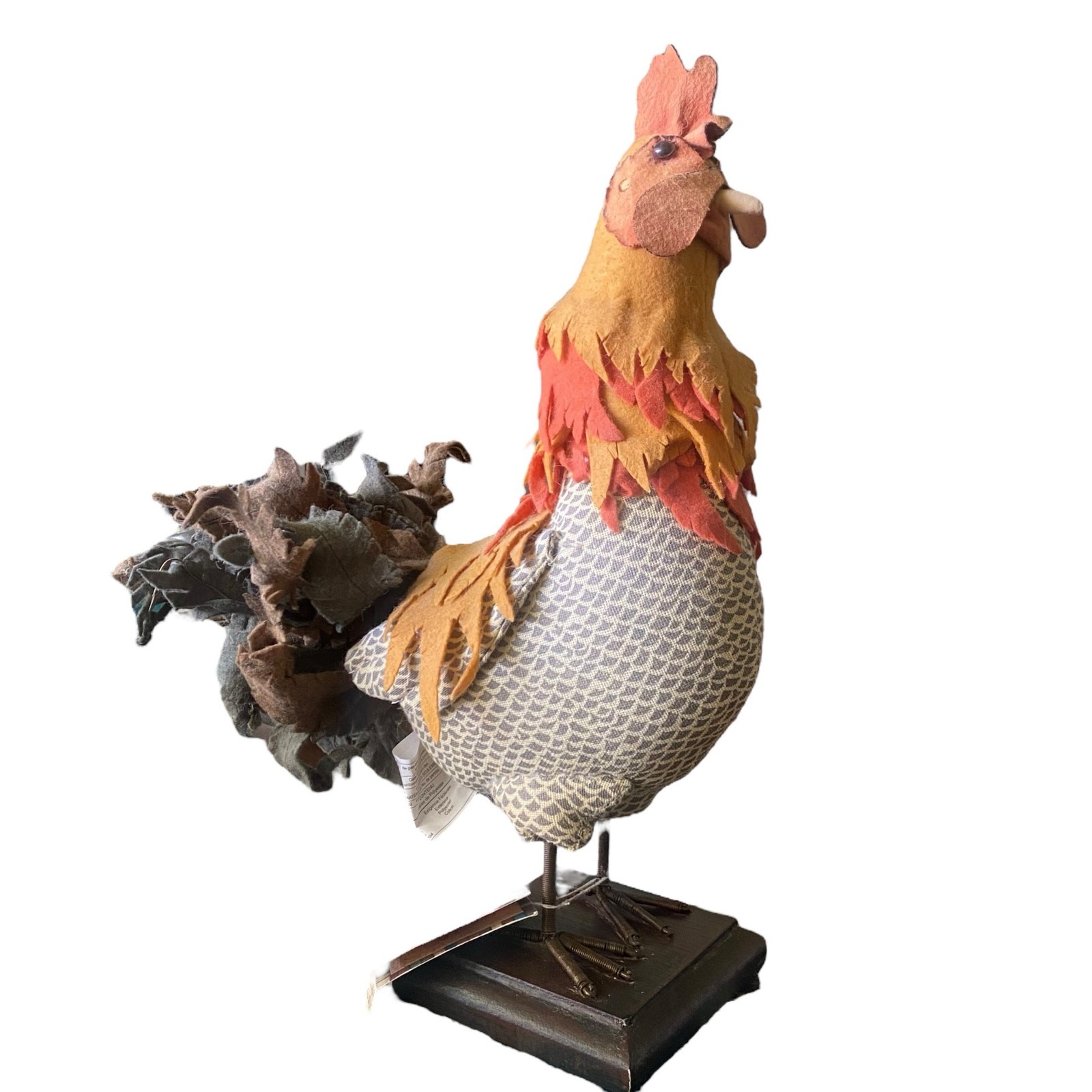 Hallmark Vintage Handmade Craft Rooster Fall Autumn Thanksgiving Colors Country