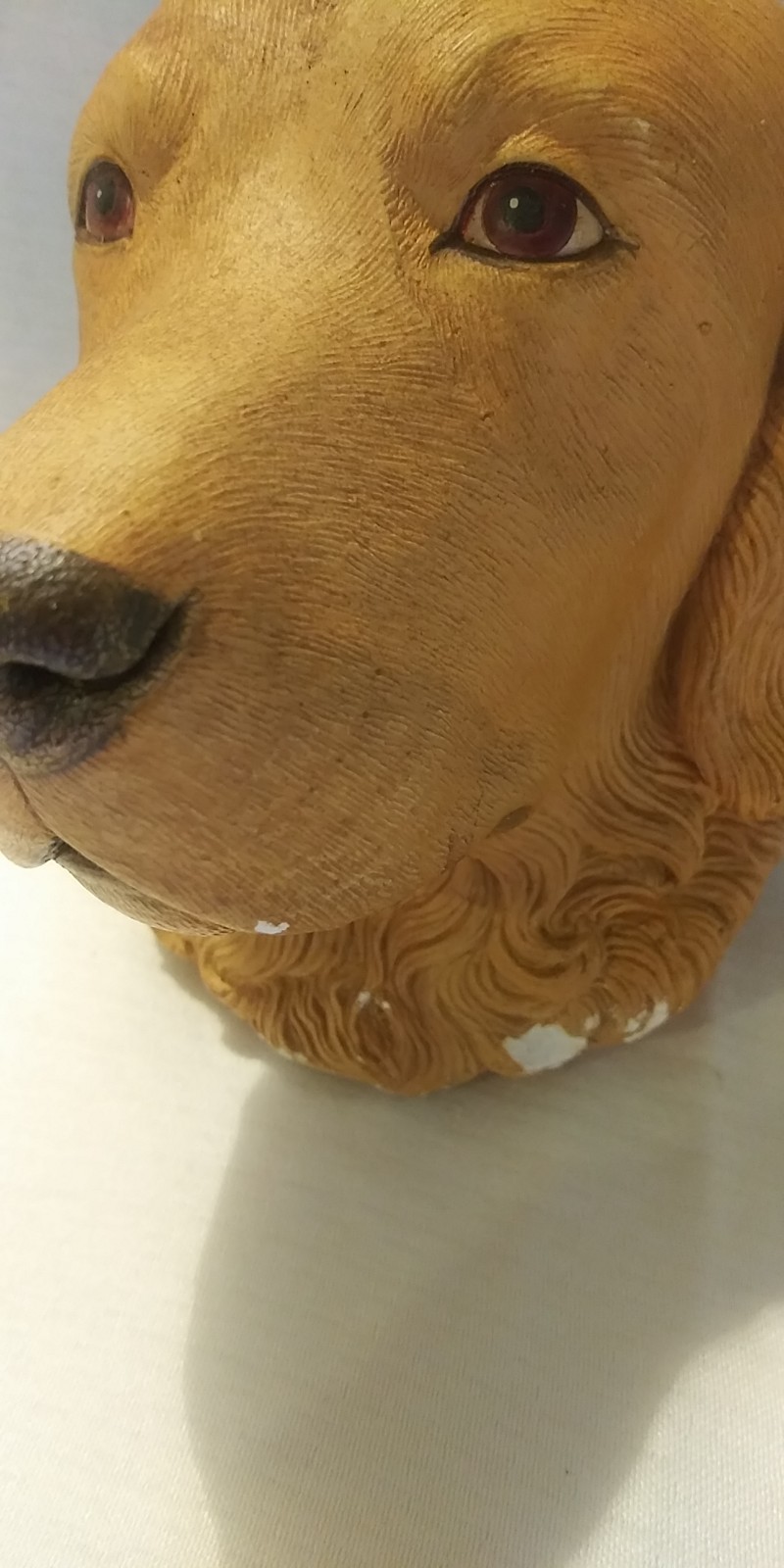 Vintage 1985 Golden Retriever Legend Products Chalkware 3D Wall Plague Rare