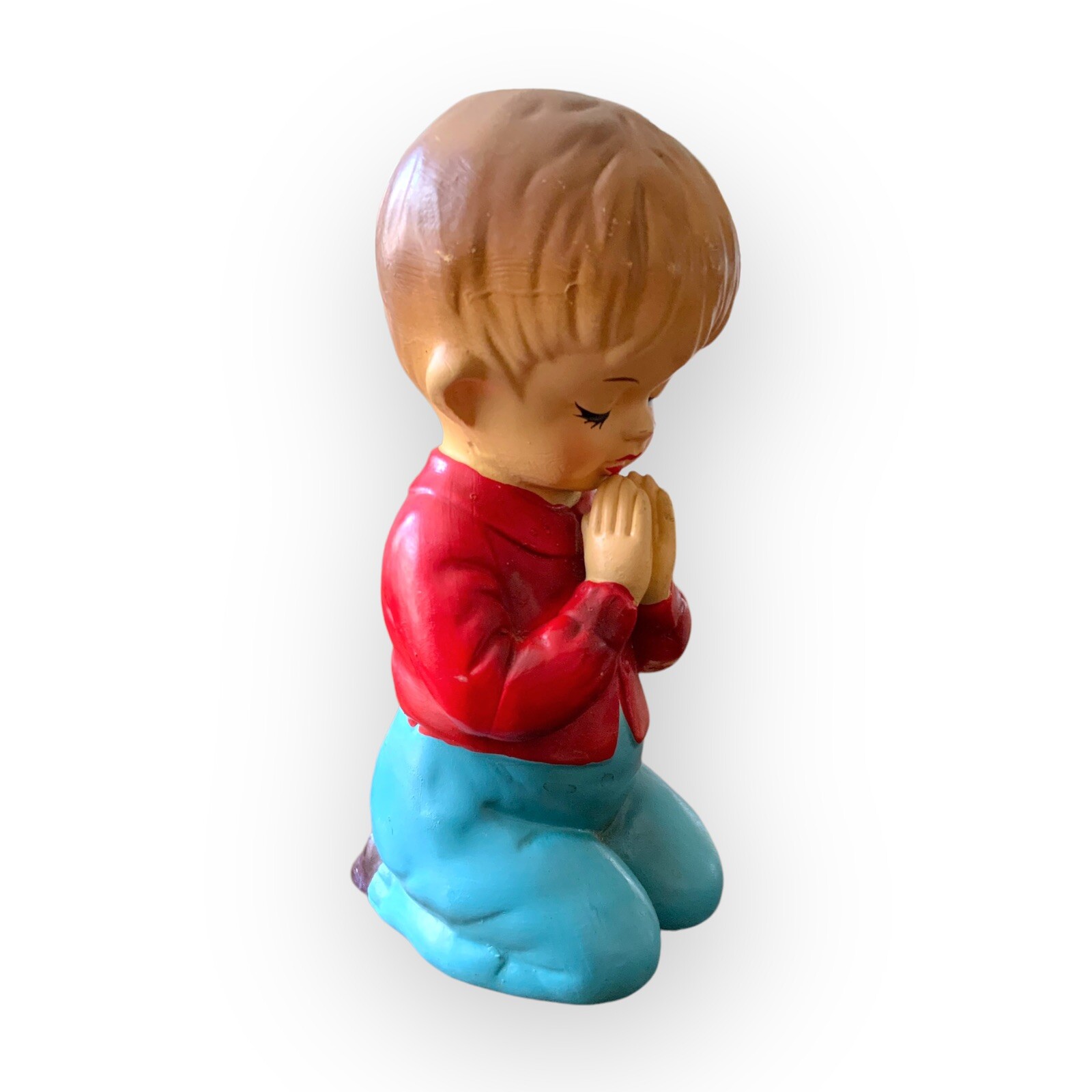 Vintage Norleans Praying Boy Figurine Japan 6.5” Ceramic Christian Nursery Decor