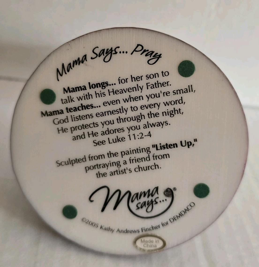 Demdaco Mama Says Pray Figurine by Kathy Andrews Fincher