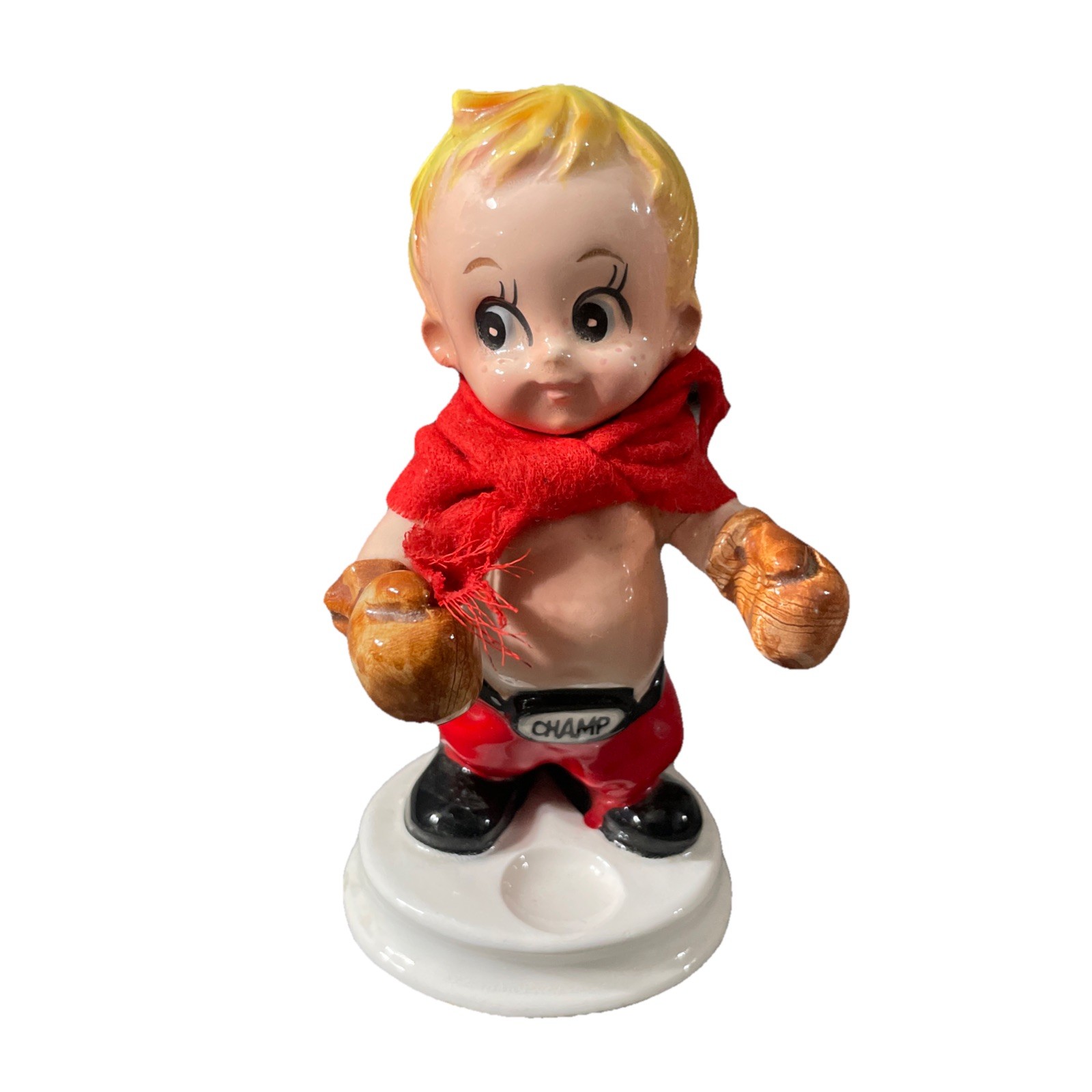 Vintage Inarco Porcelain Figurine Boxing Champion 5” Boy Made In Japan