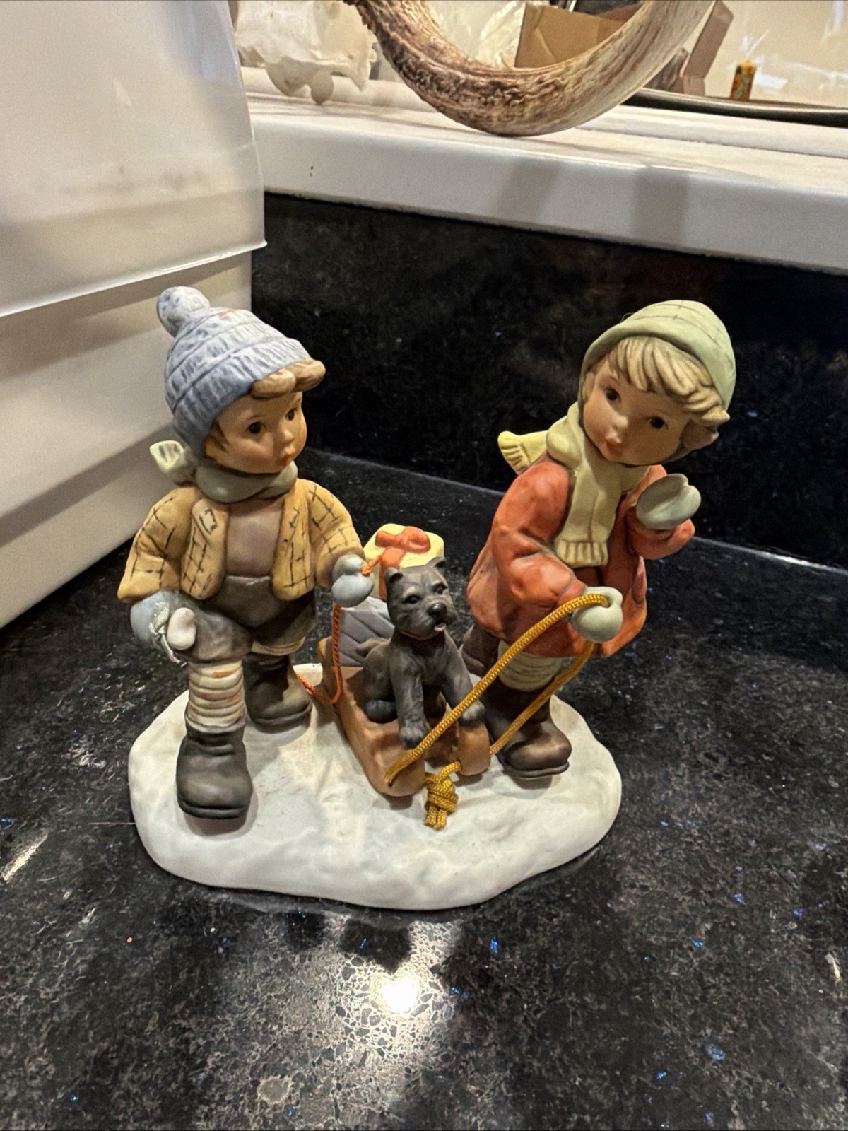 Goebel 1998 Sledding Time Figurine – Porcelain – W. Germany